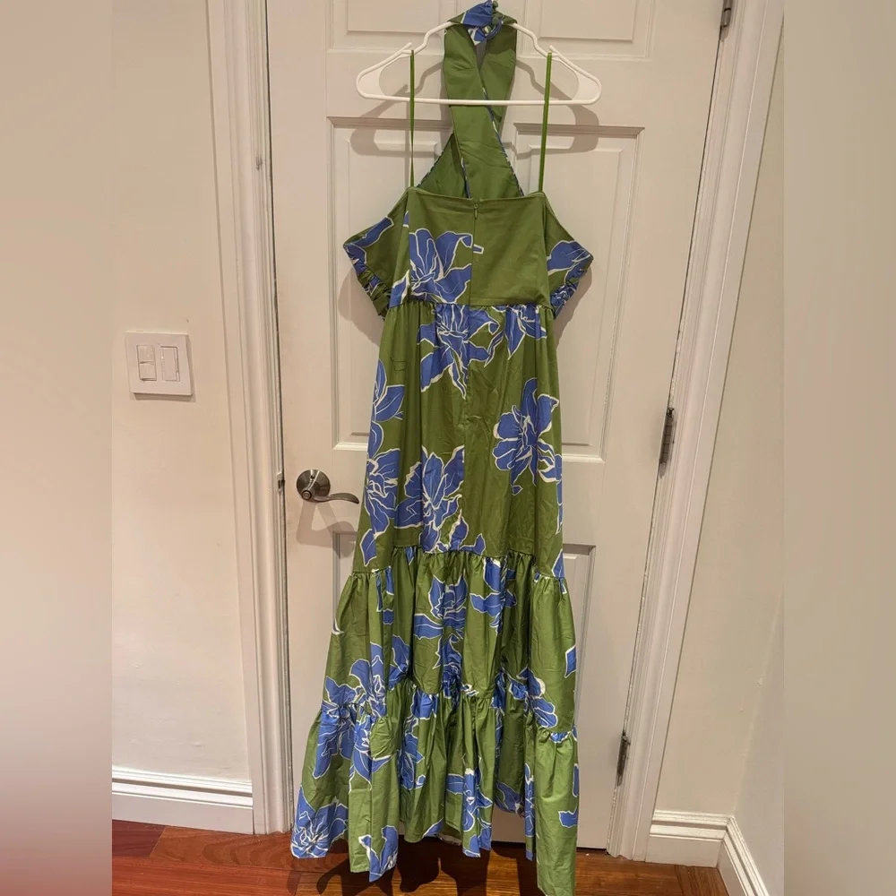 NWT Hutch Floral Stretch Cotton Halter Maxi Dress Size 16W - Picture 9 of 9